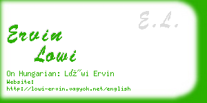 ervin lowi business card